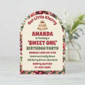 ヴィンテージさくらんぼ「Sweet One」 1st Birthday Photo Arch 招待状 (スタンド正面)