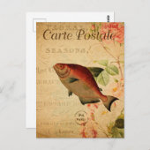 ヴィンテージさけ鯉フローラ ポストカード (正面/裏面)