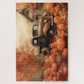 ヴィンテージさびたピックアップとカボチャ秋20x30 ジグソーパズル (縦)