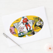 ヴィンテージすごいの漫画 楕円形シール (封筒)