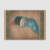 ヴィンテージすごいクリスマスかわいい子が覗き見る 薄葉紙 (正面)