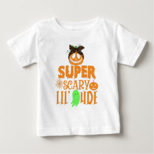 ヴィンテージすごい怖いLIL'男 – かわいい怖いカボチャ ベビーTシャツ