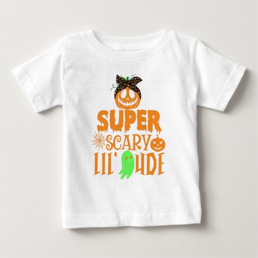 ヴィンテージすごい怖いLIL'男 – かわいい怖いカボチャ ベビーTシャツ (正面)