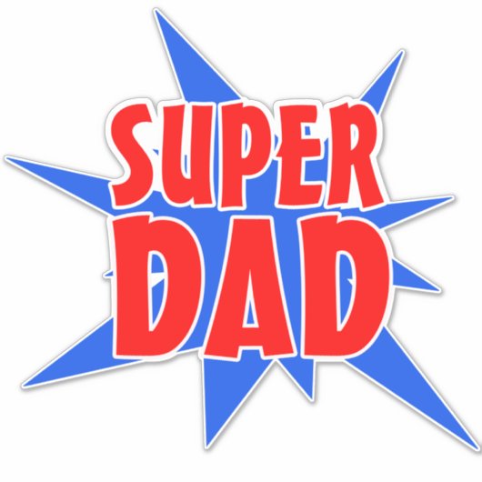 ヴィンテージすごい漫画パパ父の日 シール (正面)