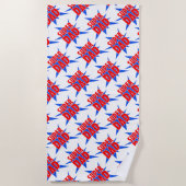 ヴィンテージすごい漫画パパ父の日 ビーチタオル (正面)