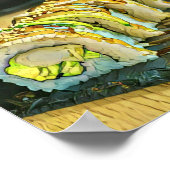 ヴィンテージすしプレゼント ポスター (角)