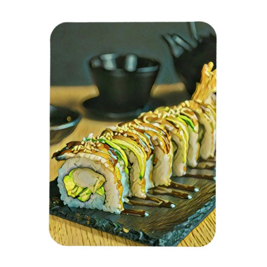ヴィンテージすしプレゼント マグネット (縦)
