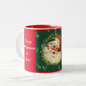ヴィンテージすてきなサンタ ツートーンマグカップ (正面左)