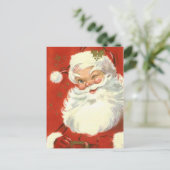 ヴィンテージすてきウィンキングサンタクロース シーズンポストカード (スタンド正面)