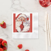 ヴィンテージすてきオールドサンタシュレッドコーイン 縁ありカクテルナプキン (インサイチュ)