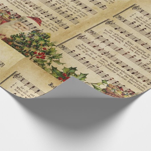 ヴィンテージすてきオールドサンニコラスクリスマスカロル ラッピングペーパー (角)