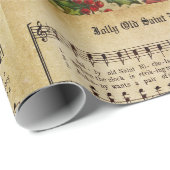 ヴィンテージすてきオールドサンニコラスクリスマスカロル ラッピングペーパー (ロールコーナー)