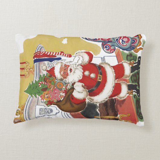 ヴィンテージすてきクリスマス、サンタクロースプレゼント アクセントクッション (裏面)