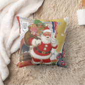 ヴィンテージすてきクリスマス、サンタクロースプレゼント クッション (ブランケット)