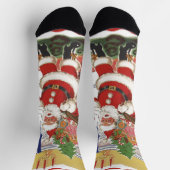 ヴィンテージすてきクリスマス、サンタクロースプレゼント ソックス (上部)
