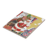 ヴィンテージすてきクリスマス、サンタクロースプレゼント タイル (側面)