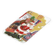 ヴィンテージすてきクリスマス、サンタクロースプレゼント マグネット (左側)