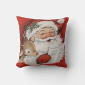 ヴィンテージすてきサンタとベビールドルフのクリスマス クッション (正面)