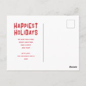 ヴィンテージすてきサンタウォーターカラークリスマスホリデー ポストカード (裏面)