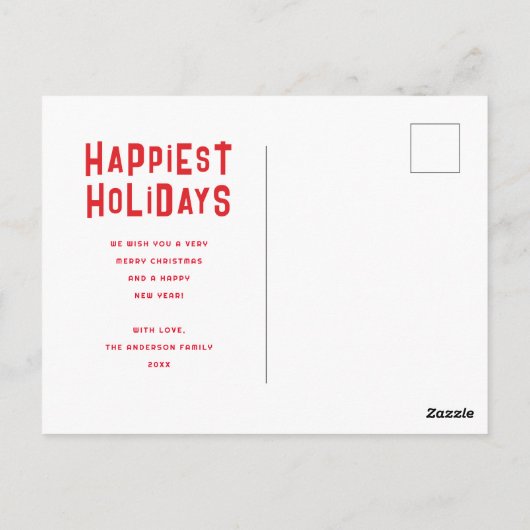 ヴィンテージすてきサンタウォーターカラークリスマスホリデー ポストカード (裏面)