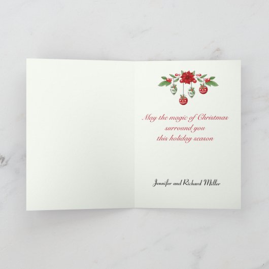 ヴィンテージすてきサンタクロースクリスマス魔法カスタム シーズンカード (内部)