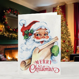 ヴィンテージすてきサンタクロースクリスマス魔法カスタム シーズンカード