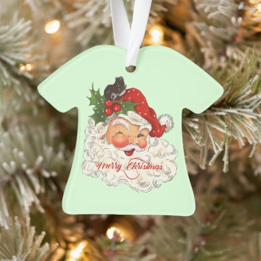 ヴィンテージすてきサンタクロースメリークリスマスレトロ オーナメント (ツリー)