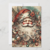 ヴィンテージすてきサンタクロース顔プレゼント シーズンカード (正面)