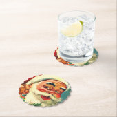 ヴィンテージすてきサンタクロース顔 ペーパーコースター (インサイチュ)