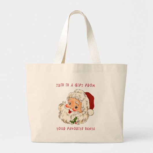 ヴィンテージすてきサンタトナディアクリスマスラージトート ラージトートバッグ (正面)