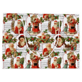 ヴィンテージすてきサンタホリー&ミュージックコラージュ ラージペーパーバッグ (裏面)