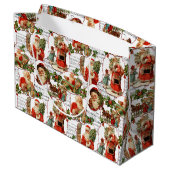 ヴィンテージすてきサンタホリー&ミュージックコラージュ ラージペーパーバッグ (裏面アングル)
