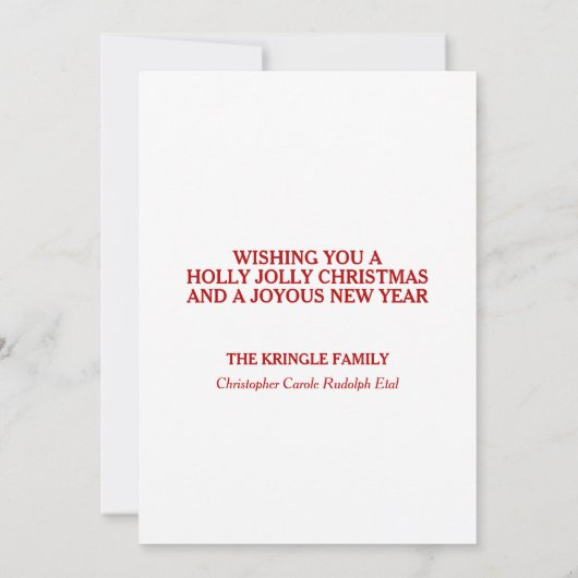 ヴィンテージすてきサンタメリークリスマスファミリーホリダ 招待状 (裏面)