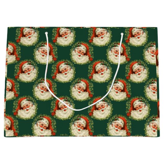 ヴィンテージすてきセントニックサンタクロースクリスマス ラージペーパーバッグ (正面)