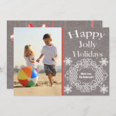 ヴィンテージすてきハッピーホリデーズファミリーフォトカード シーズンカード (正面/裏面)