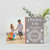 ヴィンテージすてきハッピーホリデーズファミリーフォトカード シーズンカード (スタンド正面)