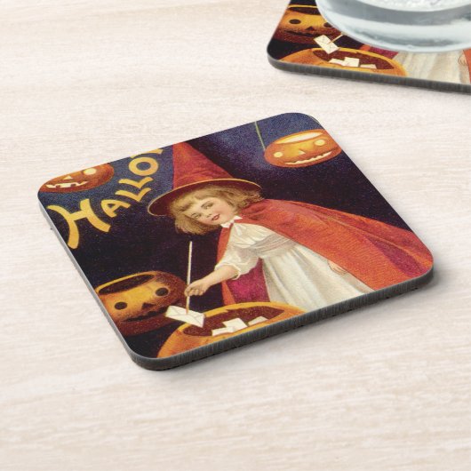 ヴィンテージすてきハロウィーンウィッチバイエレンクラッサドル コースター (左側)