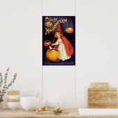 ヴィンテージすてきハロウィーンウィッチバイエレンクラッサドル ポスター (キッチン)