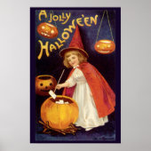 ヴィンテージすてきハロウィーンウィッチバイエレンクラッサドル ポスター (正面)
