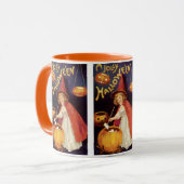 ヴィンテージすてきハロウィーンウィッチバイエレンクラッサドル マグカップ (正面左)