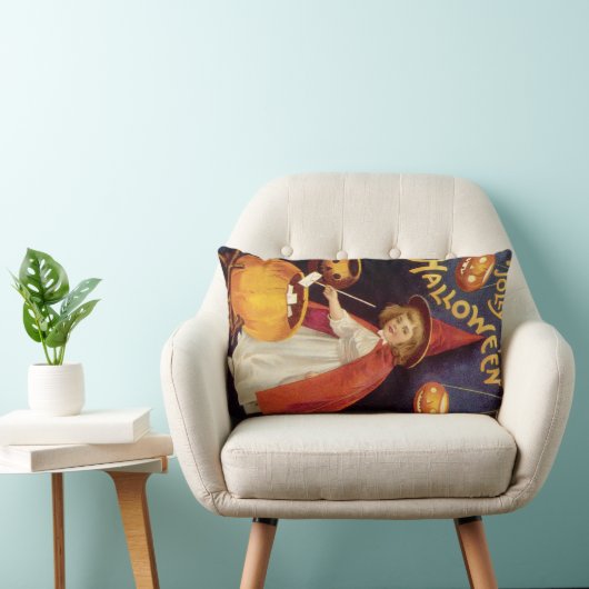 ヴィンテージすてきハロウィーンウィッチバイエレンクラッサドル ランバークッション (椅子)