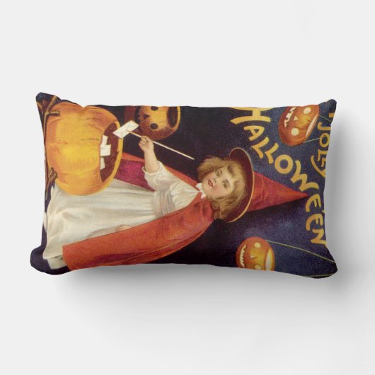 ヴィンテージすてきハロウィーンウィッチバイエレンクラッサドル ランバークッション (正面)