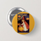 ヴィンテージすてきハロウィーンウィッチバイエレンクラッサドル 缶バッジ (正面&裏面)