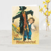 ヴィンテージすてきハロウィーンカクレクロエレンクラッサドル カード (黄色い花)