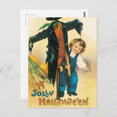 ヴィンテージすてきハロウィーンカクレクロエレンクラッサドル ポストカード (正面/裏面)