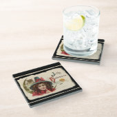 ヴィンテージすてきハロウィーン魔女 ガラスコースター (アングル)