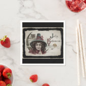 ヴィンテージすてきハロウィーン魔女 スタンダードカクテルナプキン (インサイチュ)