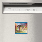 ヴィンテージすべてのハロウィーンのグリーティングカップル マグネット (インサイチュ (食洗機))