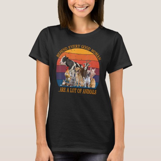 ヴィンテージすべての女性は多くの動物である Tシャツ (正面)