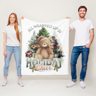 ヴィンテージすべて包まれたアップホリデイ フリースブランケット